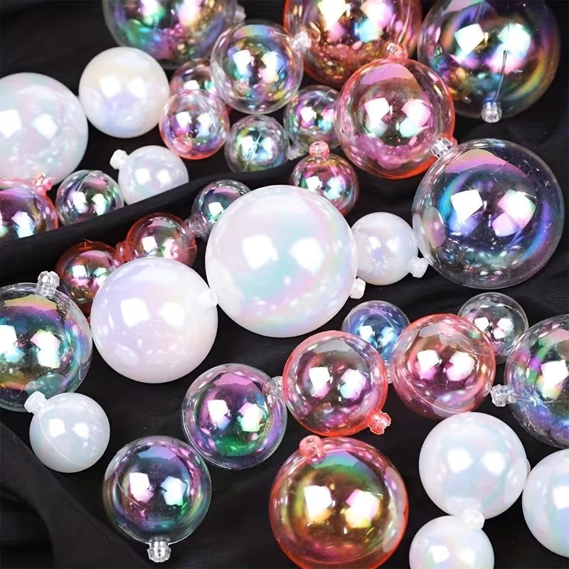 Transparent Bubble Cake Balls – 3 Pack | Clear & Light Pink Cake Decorations