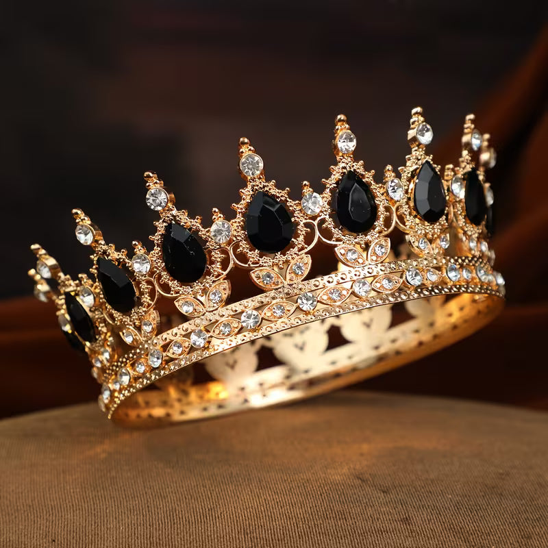 Rhinestone Crown Cake Topper | Decorative Cake Crown – Red & Black