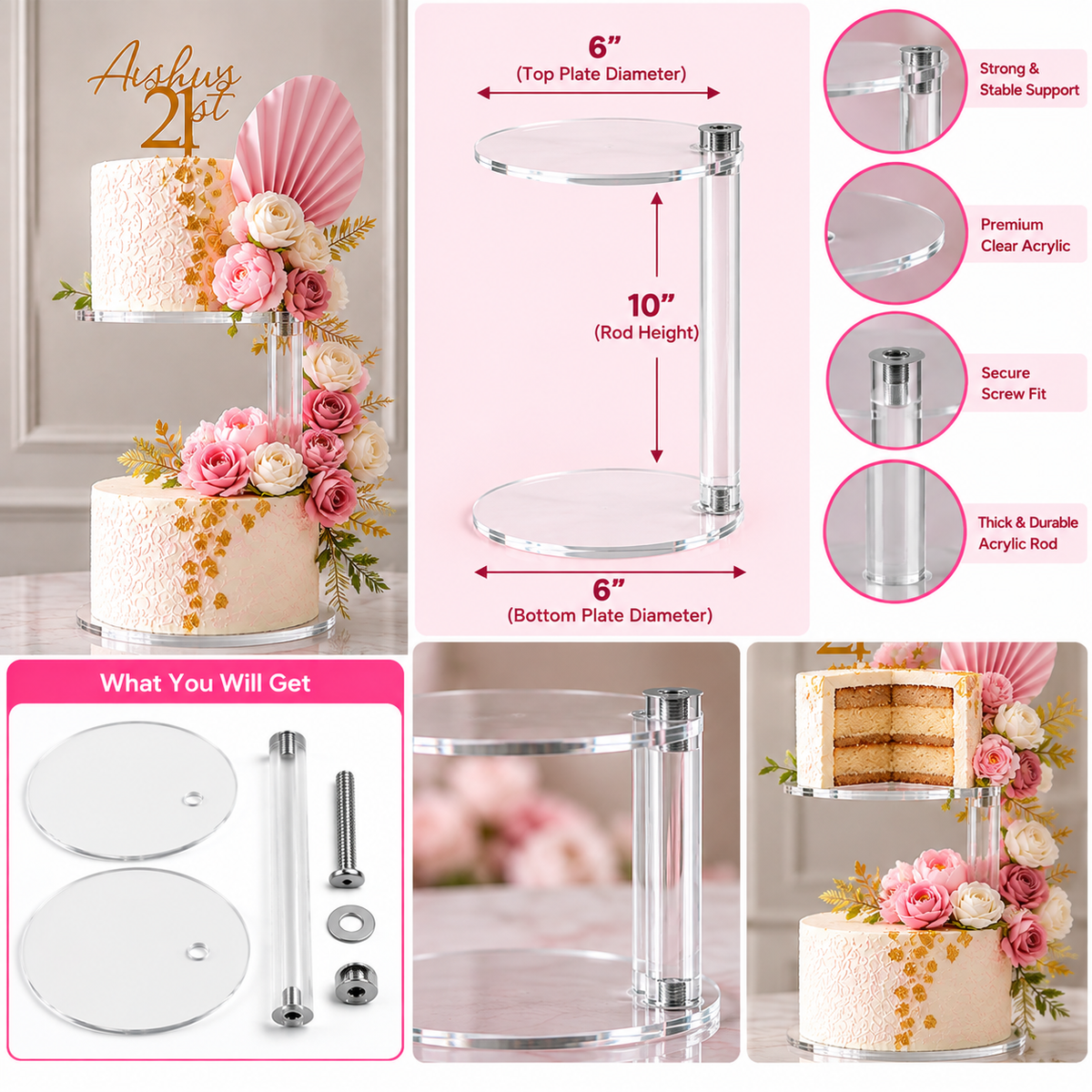 Floating Cake Spacer Side Rod
