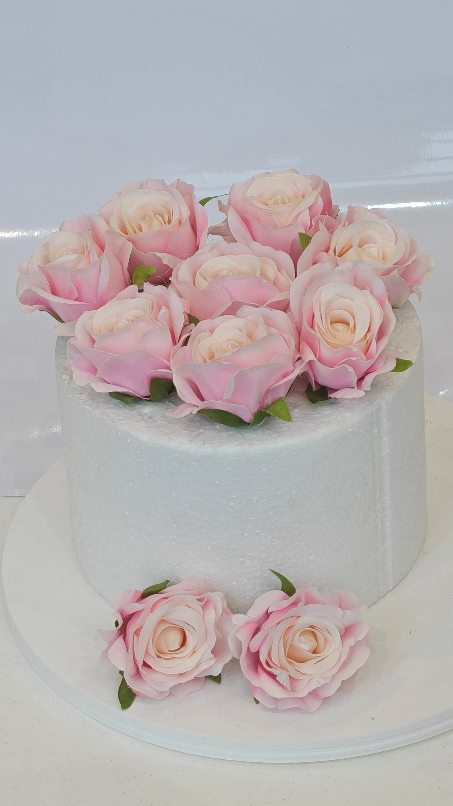 Shaded Pink Faux Rose Bunch (Pack of 10)