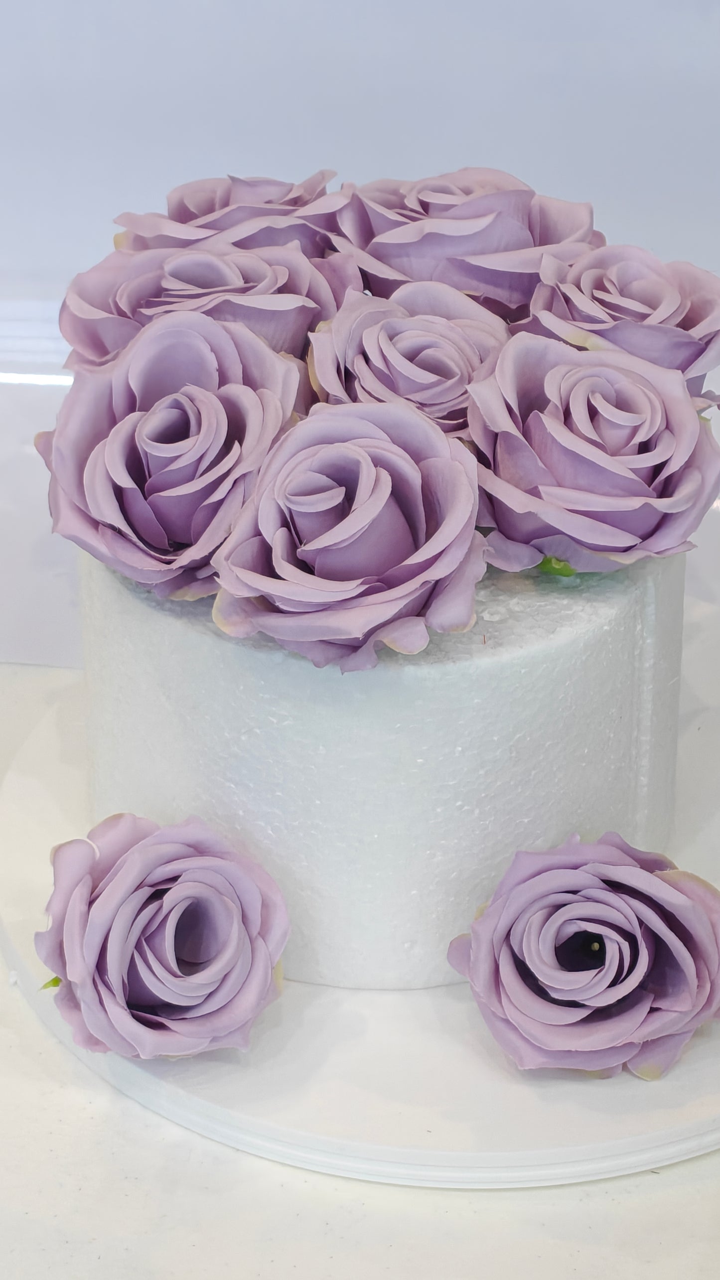 Lavender Faux Rose Bunch (Pack of 10)