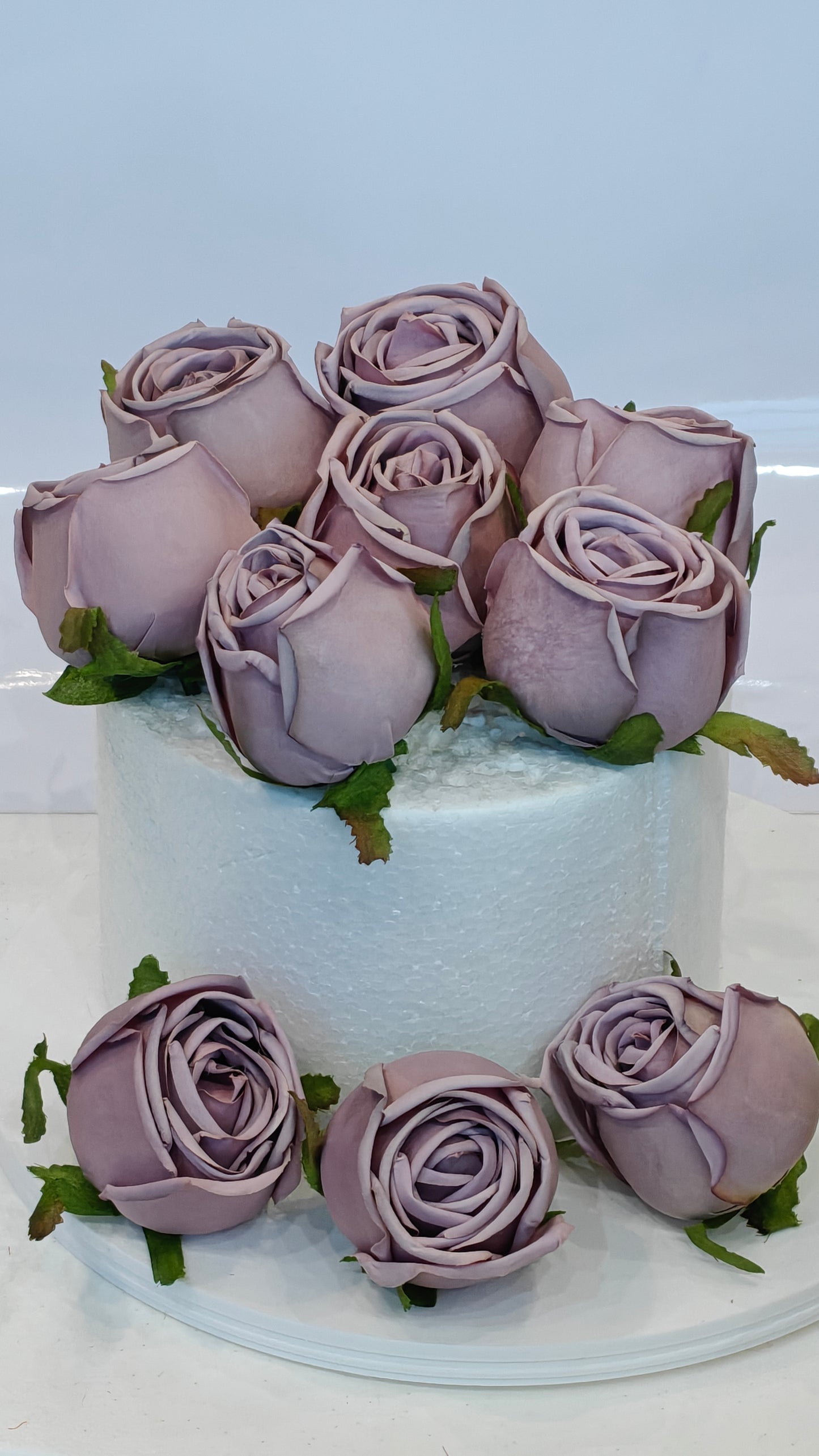 Dusty Lavender Rose Heads (Pack of 10)