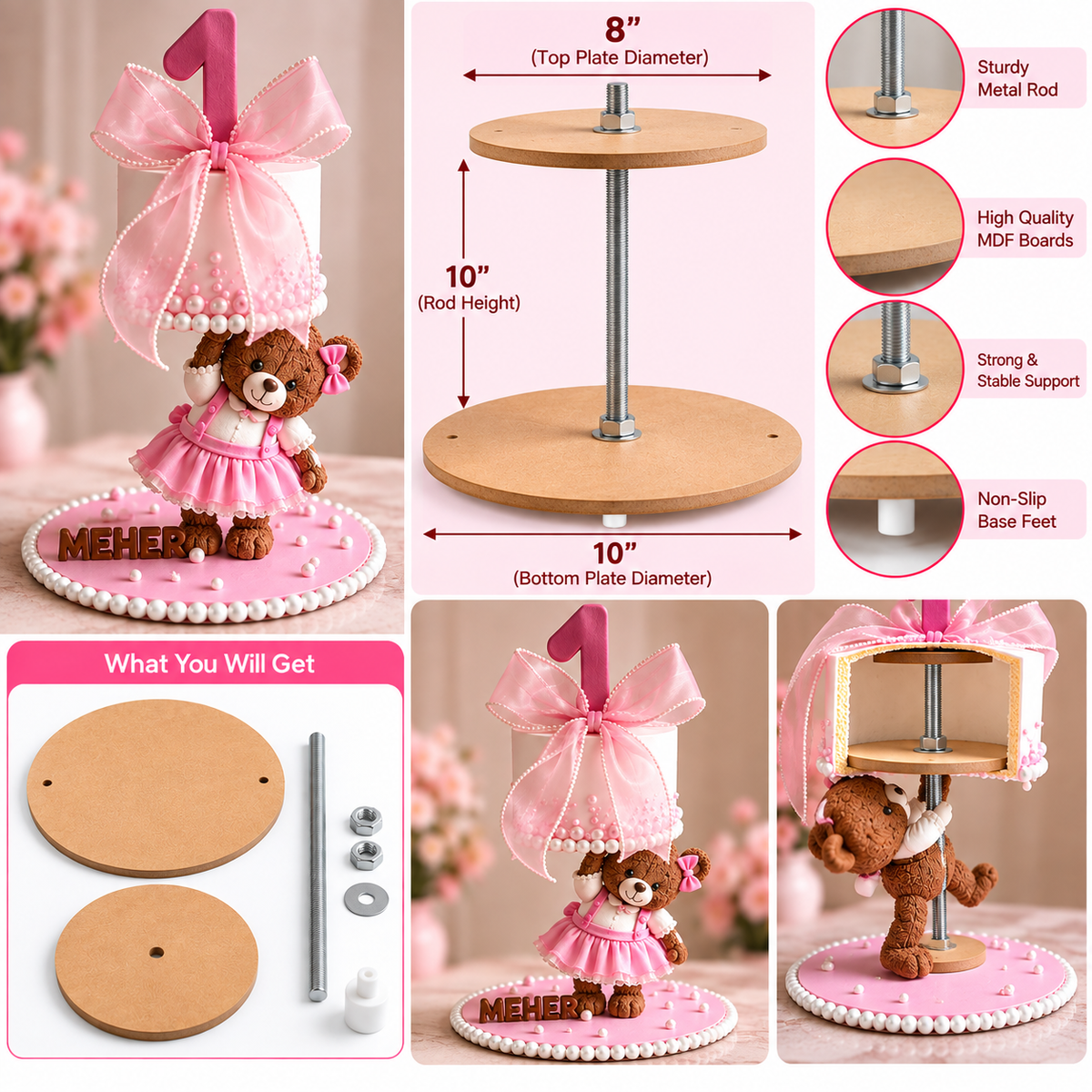 Anti Gravity Cake Stand (10 by 8 inch )