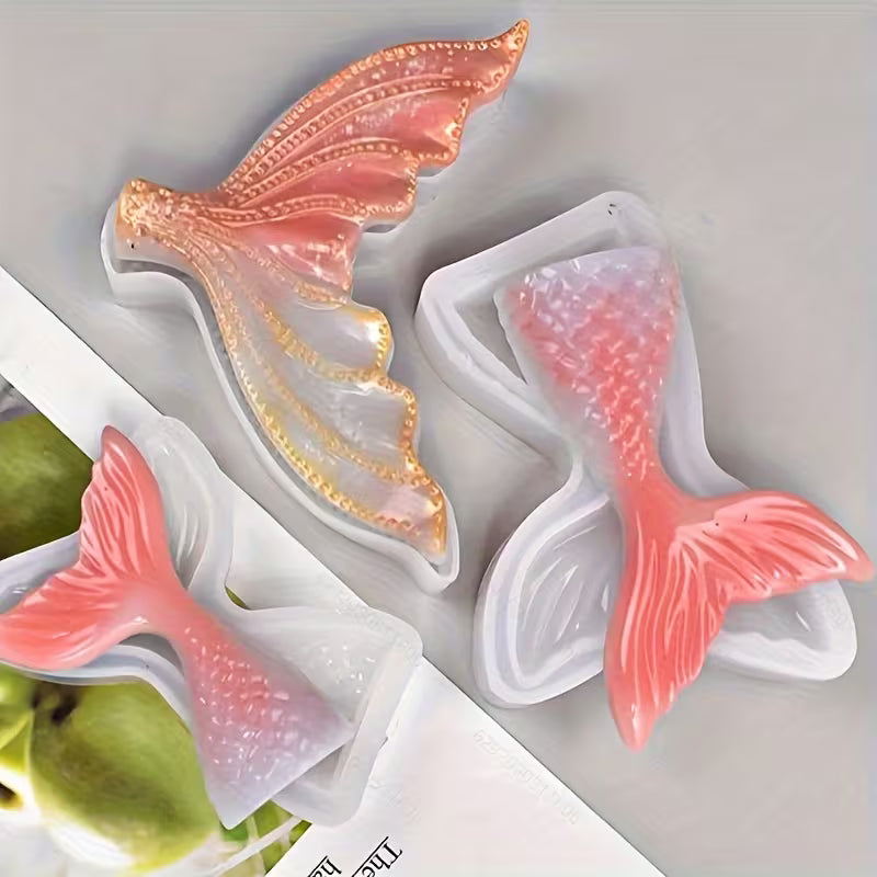 3pcs Mermaid Fish Tail Silicone Mold Set