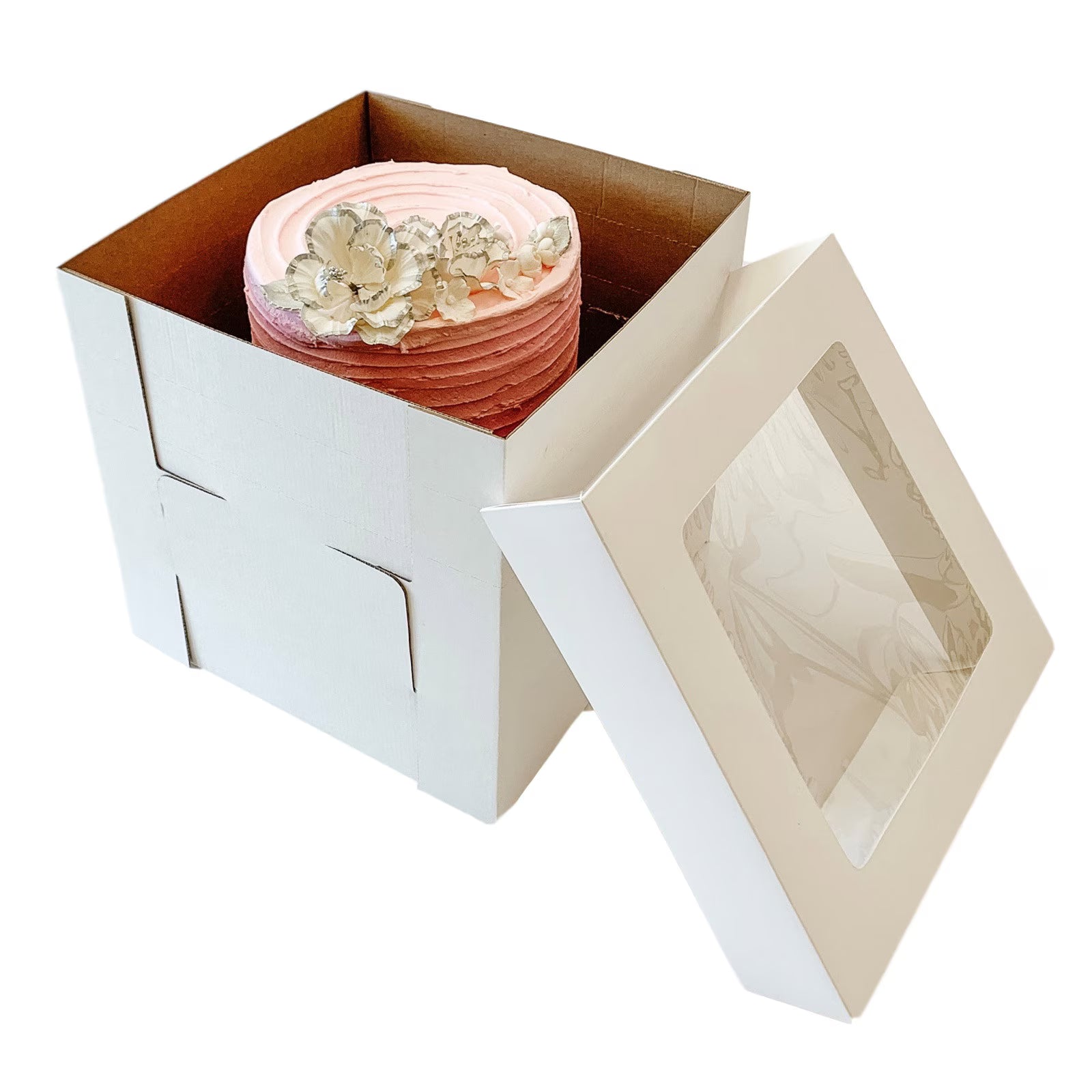 AdjustaBox - 12x12x14 - Adjustable Height Cake Box for Tall Cakes