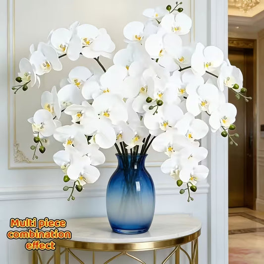 White Phalaenopsis Orchid Stem – 9 Flowers | Artificial Orchids for Cake Decorating