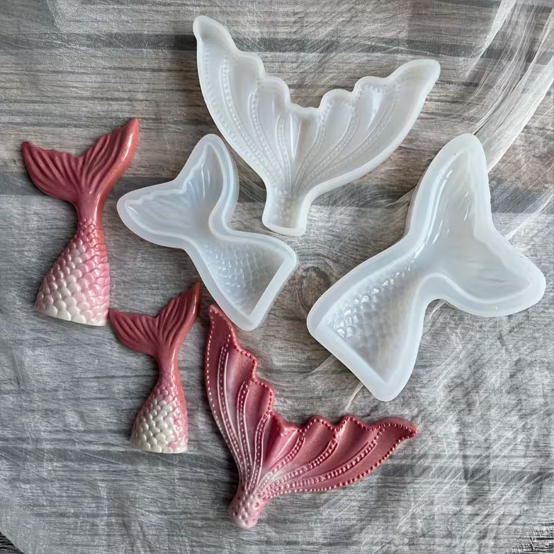3pcs Mermaid Fish Tail Silicone Mold Set