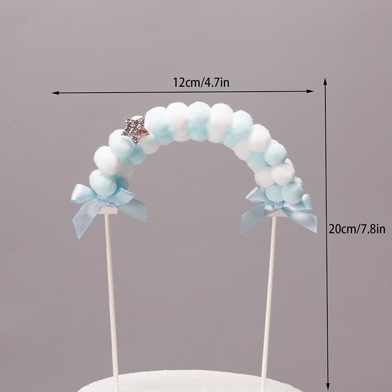 Soft Cloud-Shaped Pompom Cake Topper