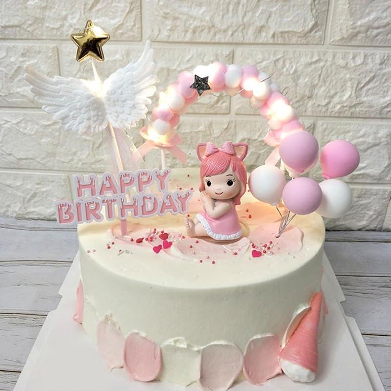Soft Cloud-Shaped Pompom Cake Topper