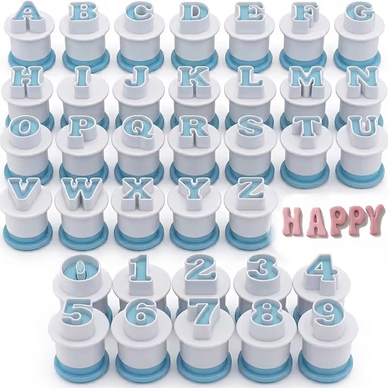Alphabet & Number Fondant Cutters | 36PC Cake Decorating Set