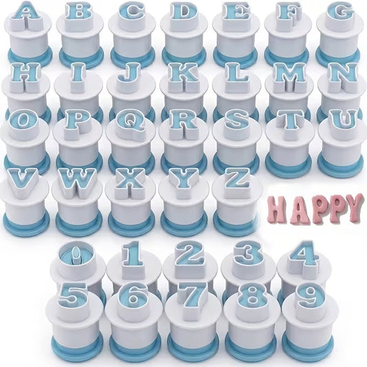 Alphabet & Number Fondant Cutters | 36PC Cake Decorating Set