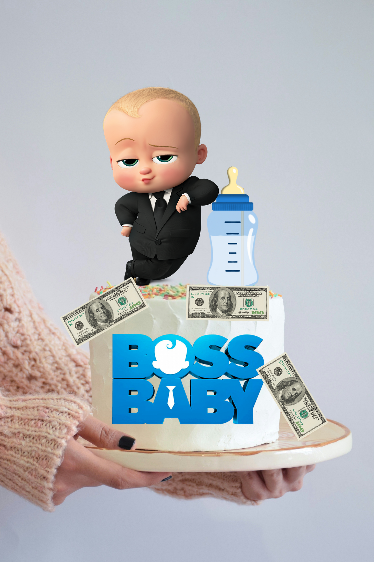 Boss Baby Cardstock Cake Topper Set