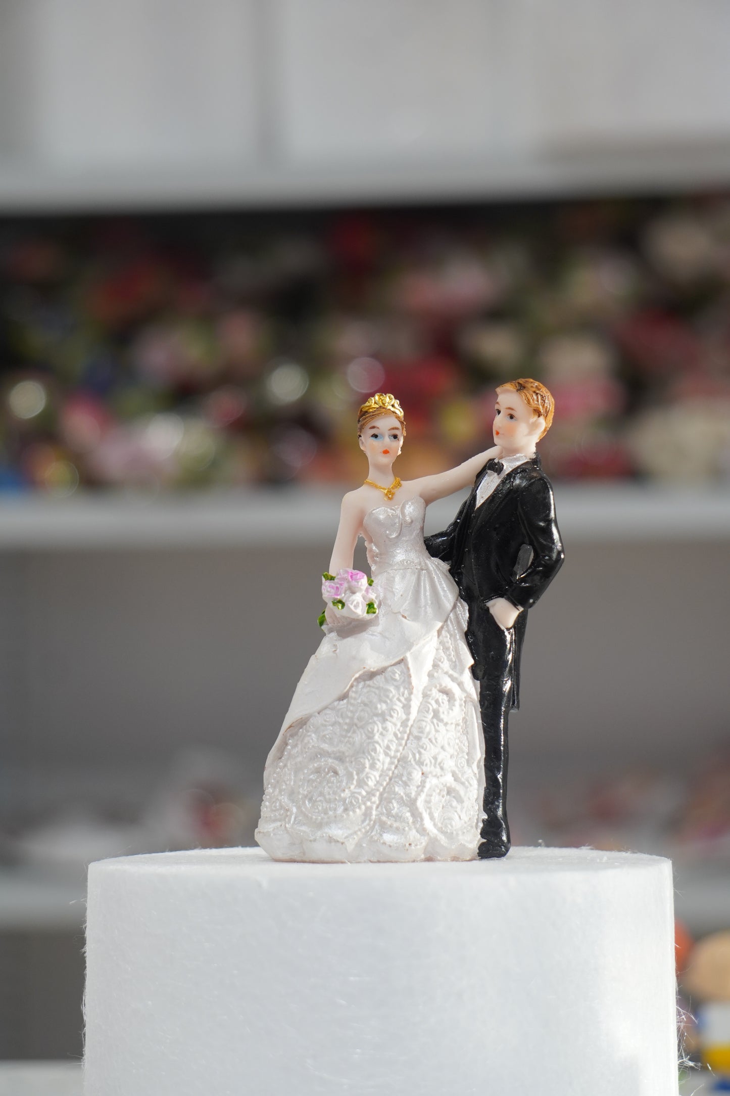 Bride & Groom Ceramic Cake Topper
