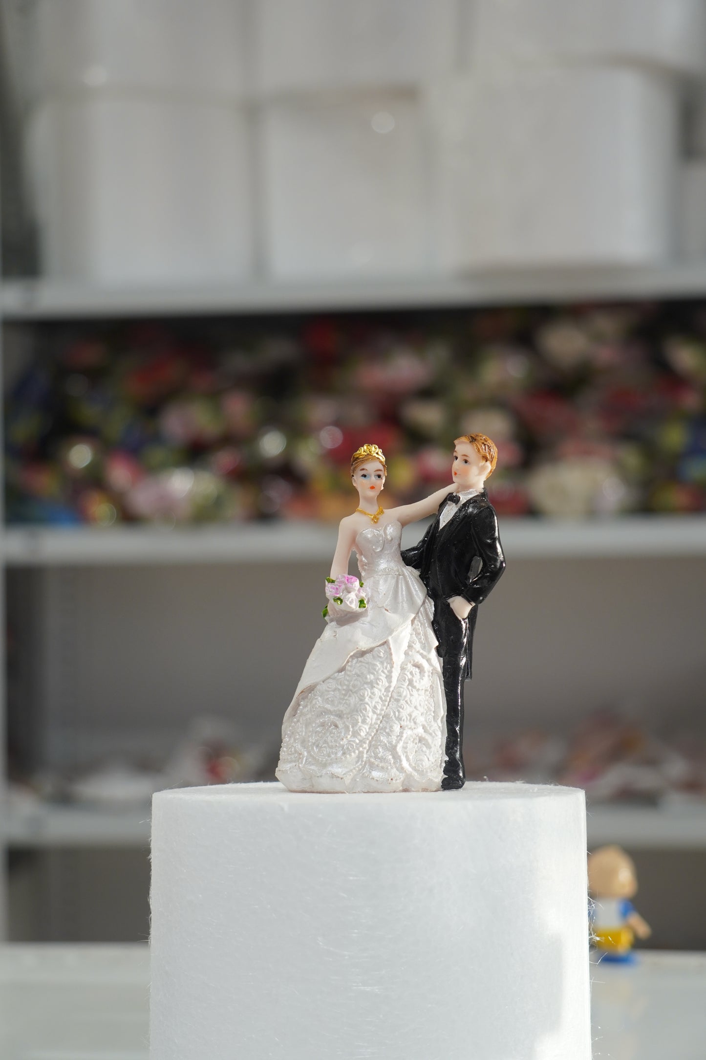 Bride & Groom Ceramic Cake Topper