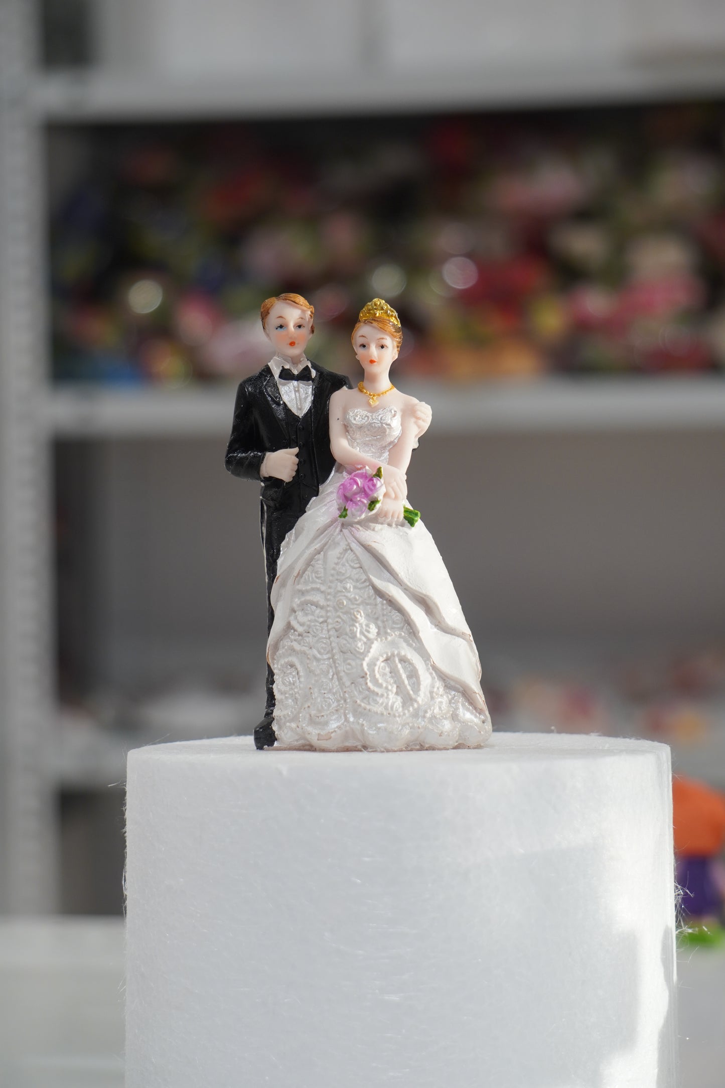 Bride & Groom Ceramic Cake Topper