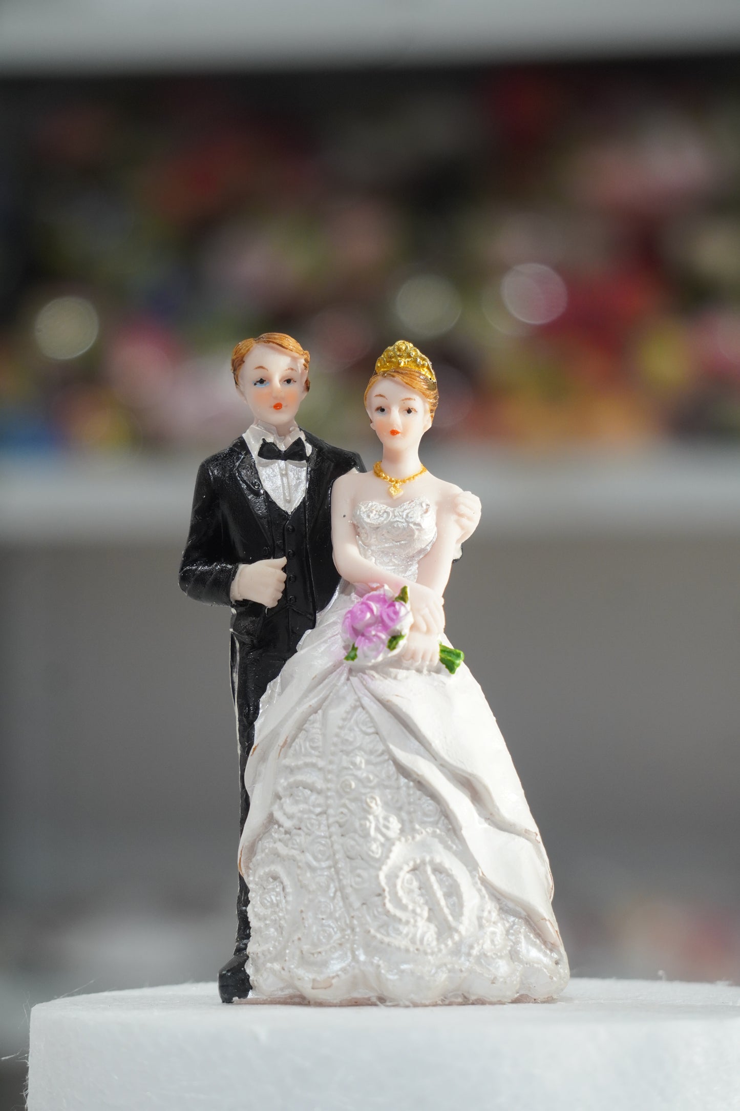 Bride & Groom Ceramic Cake Topper