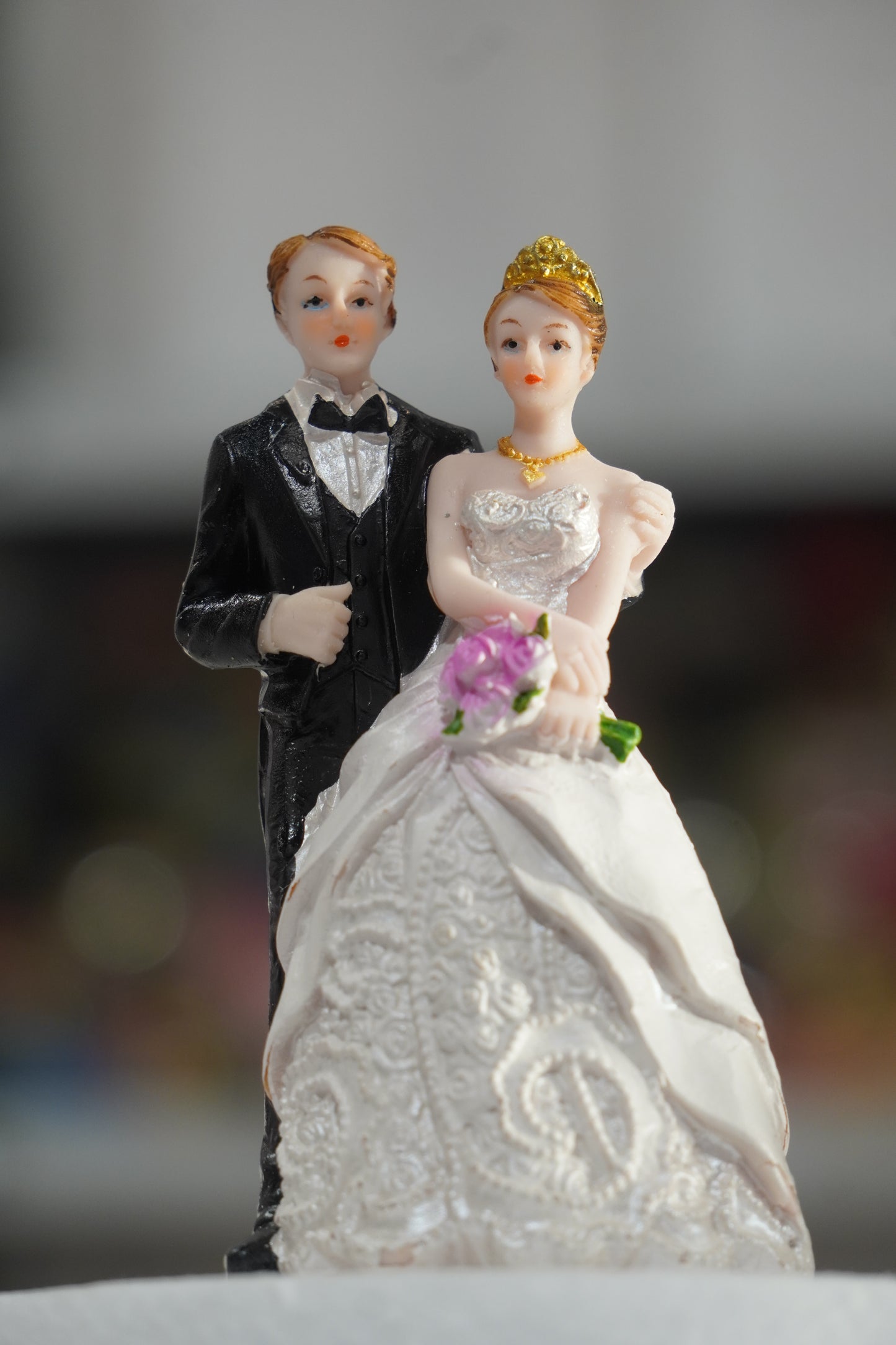 Bride & Groom Ceramic Cake Topper