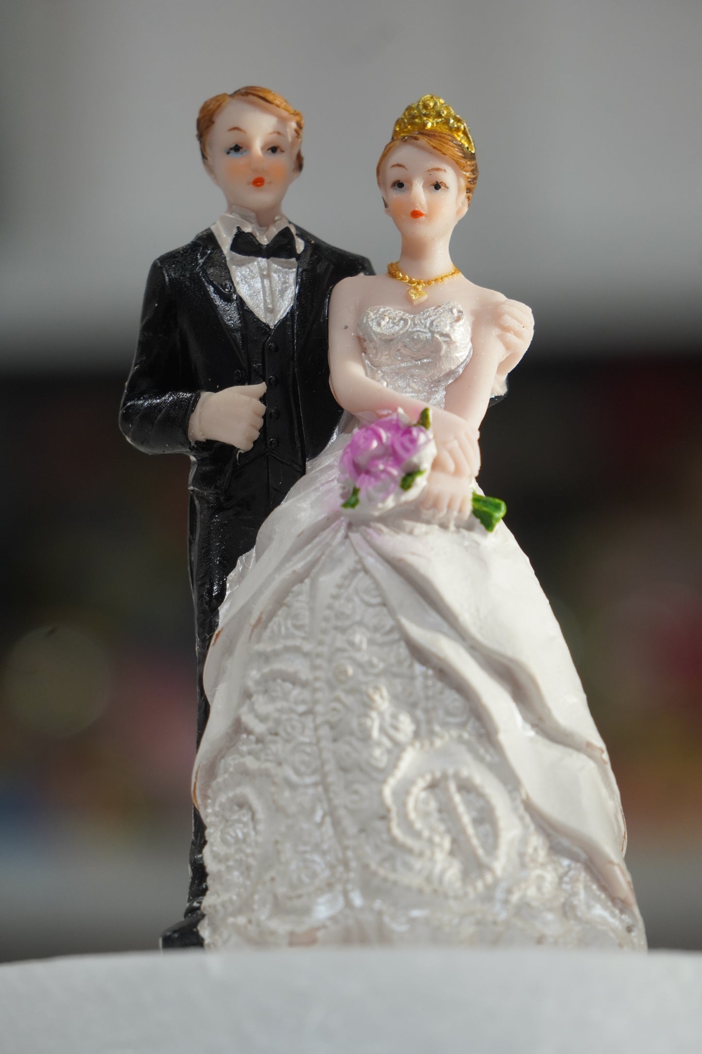 Bride & Groom Ceramic Cake Topper