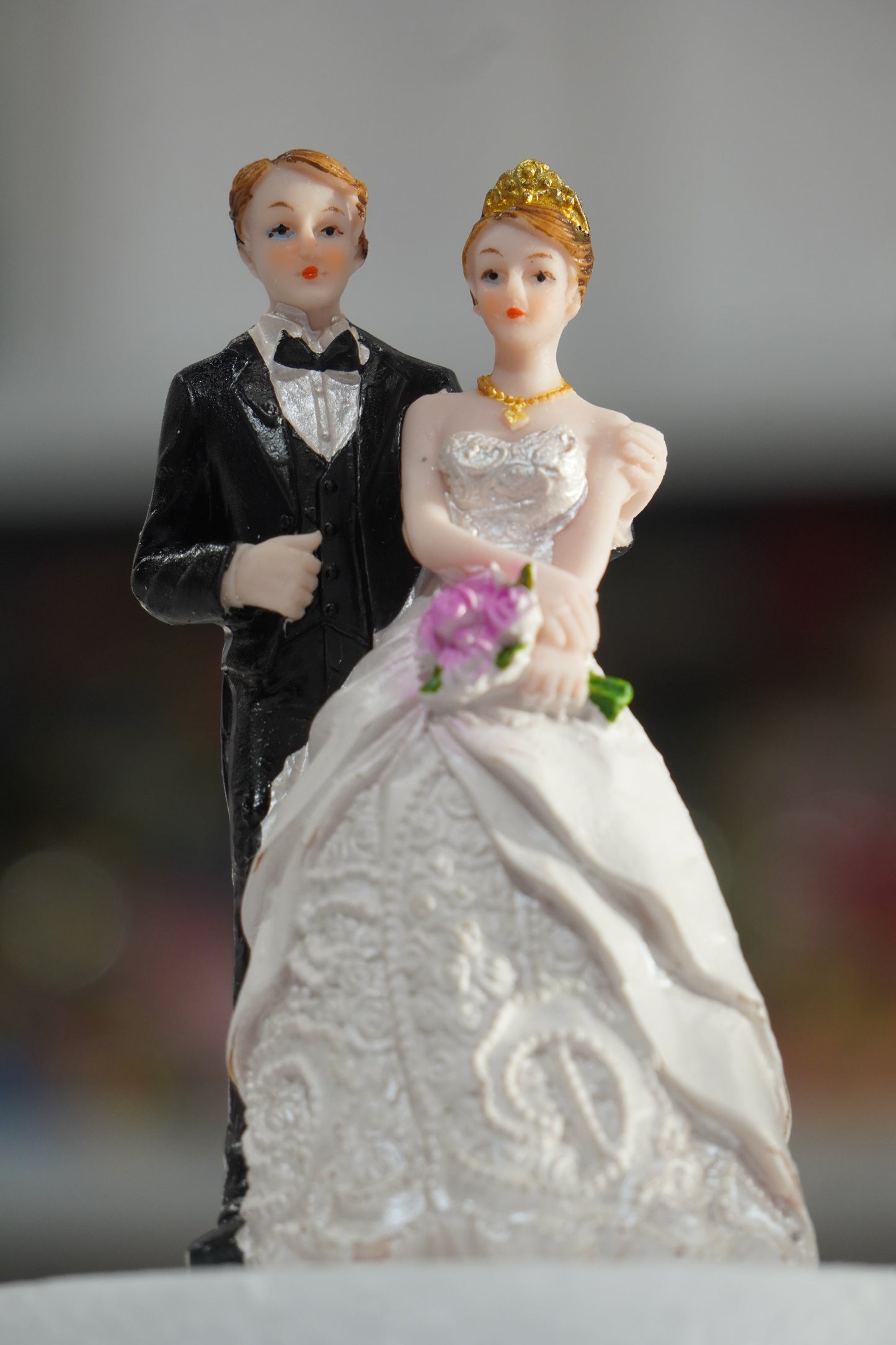 Bride & Groom Ceramic Cake Topper