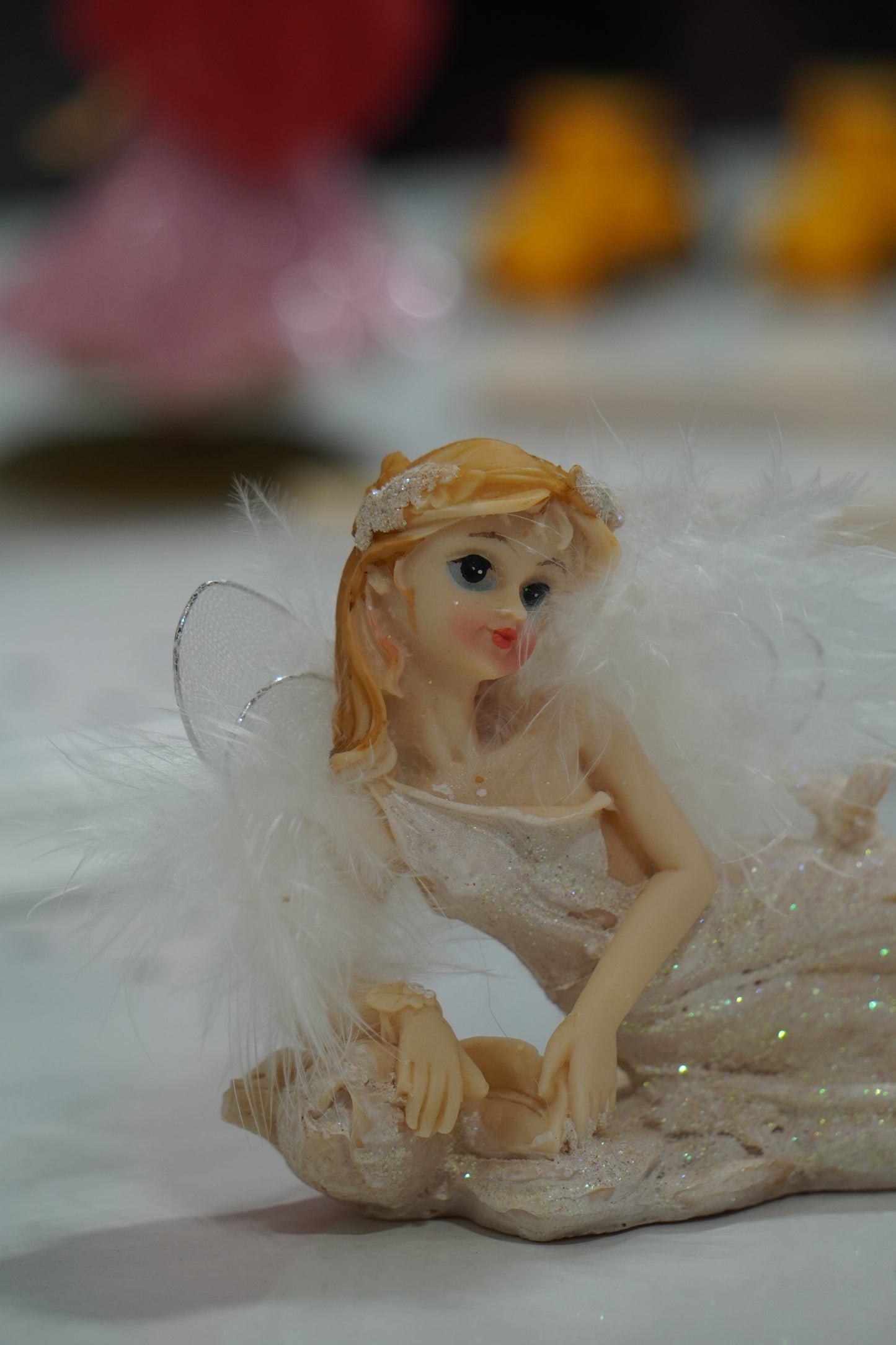 Ceramic Angel Doll Cake Topper – Elegant Fairy Style