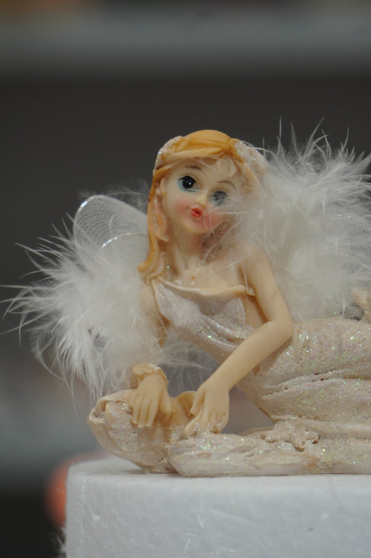 Ceramic Angel Doll Cake Topper – Elegant Fairy Style