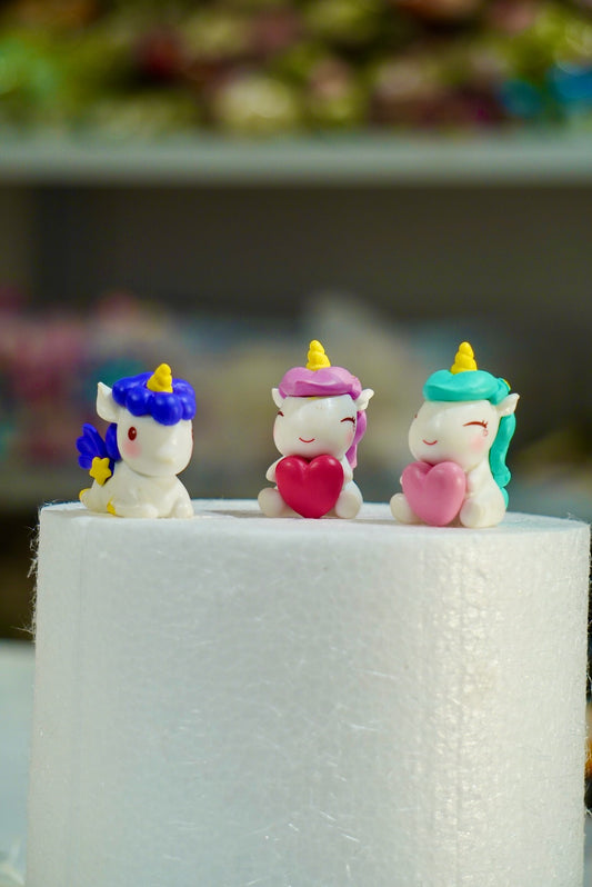 Unicorn Cake Toppers Set of 3