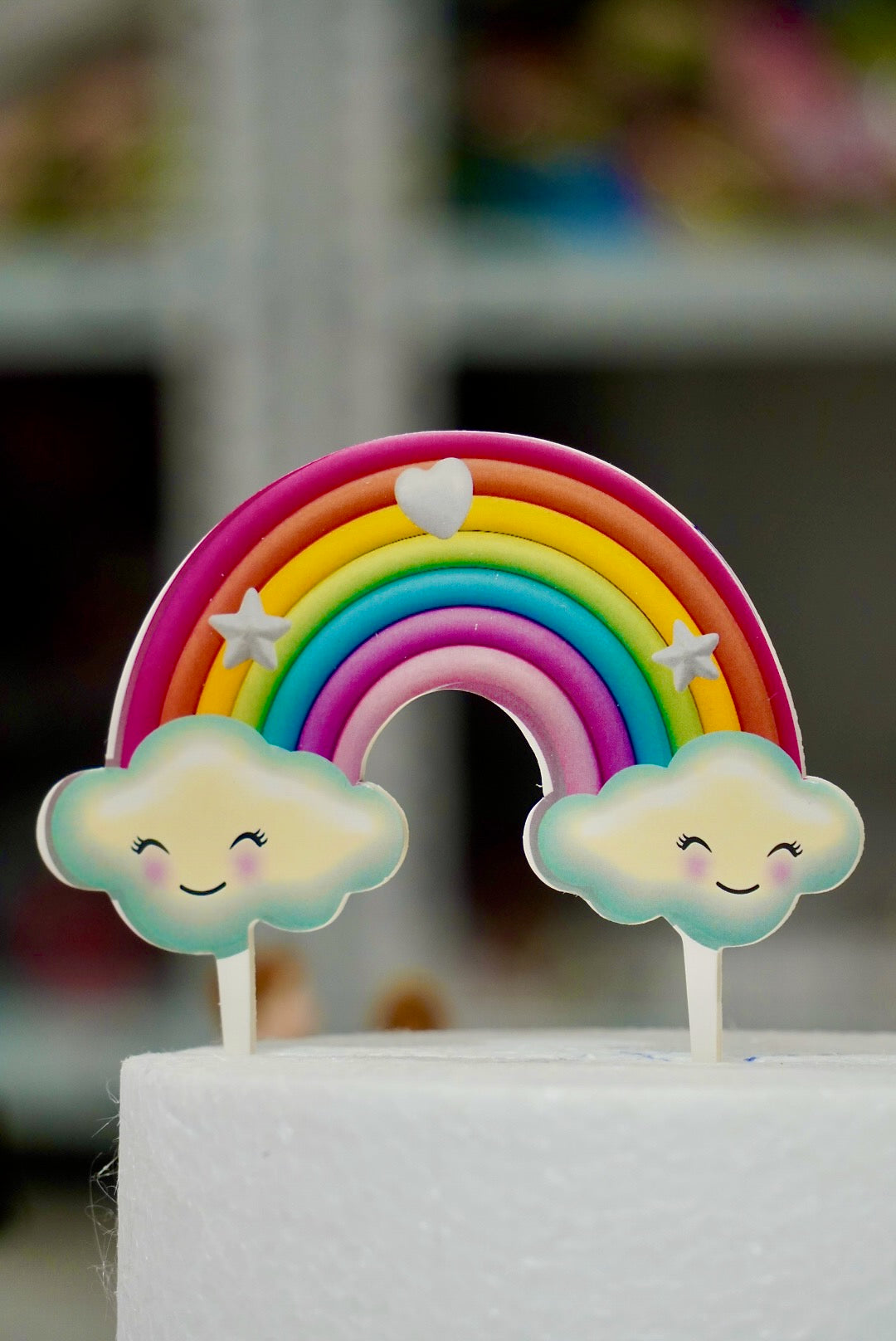 Rainbow Double-Sided Cake Topper