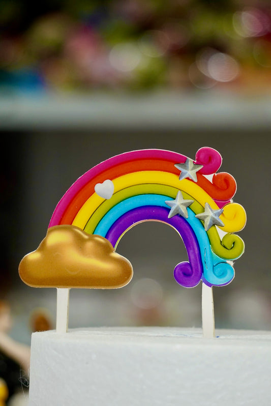 Rainbow Double-Sided Cake Topper