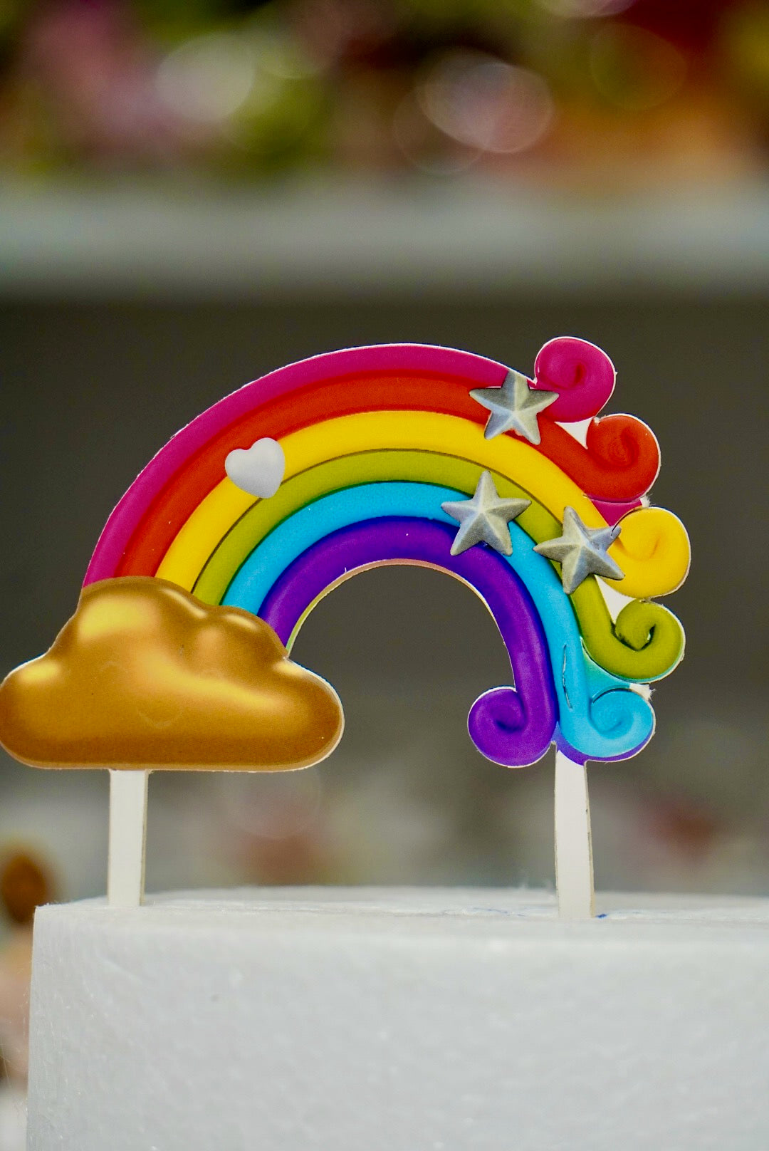 Rainbow Double-Sided Cake Topper