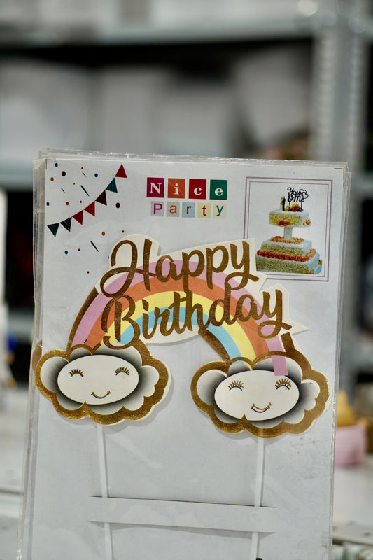 Rainbow Cloud Cake Paper Topper