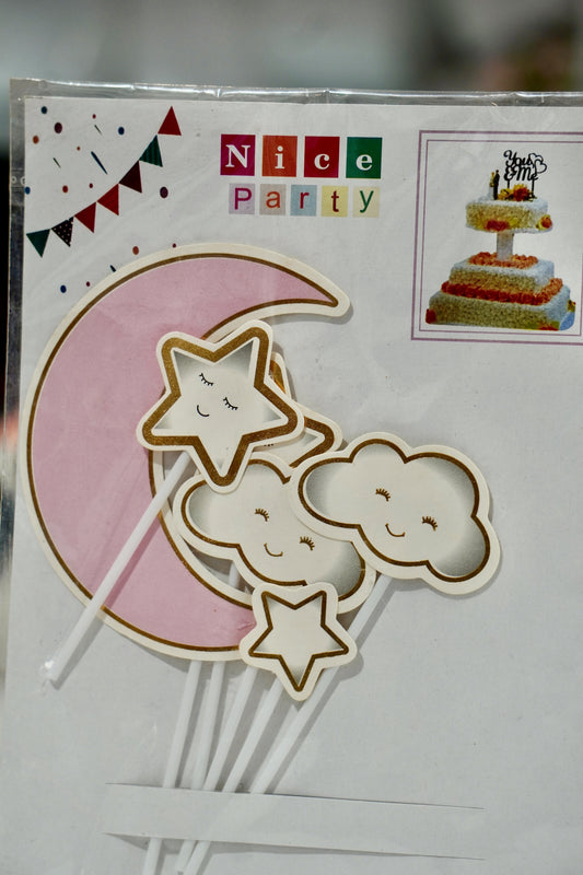 Moon Star Cloud Cake Topper Set