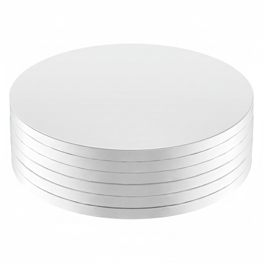 10” Cake Drum Board 5/pack – Heavy Duty Round Base | White, Marble, Black