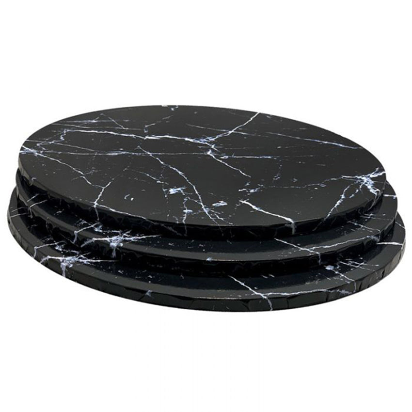 10” Cake Drum Board 5/pack – Heavy Duty Round Base | White, Marble, Black