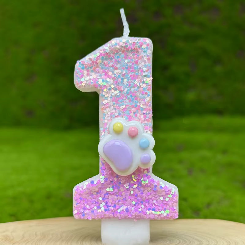 Pink Glitter Number Birthday Candles (0–9) | Sparkle Cake Topper – Kinni Cake Decor