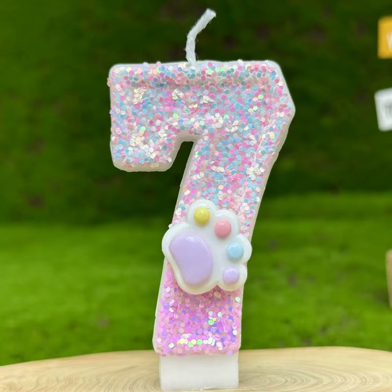 Pink Glitter Number Birthday Candles (0–9) | Sparkle Cake Topper – Kinni Cake Decor