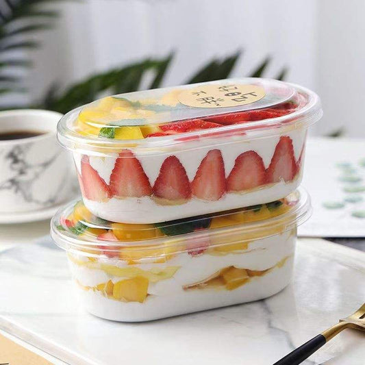 Clear Tiramisu & Dessert Box with Lid - 50 pcs | Mille-Feuille & Pastry Container