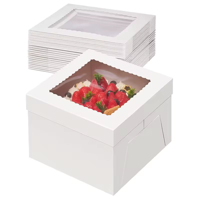 QuickaBox - 10"x10"x8" Tall Cake Paper Box with Board