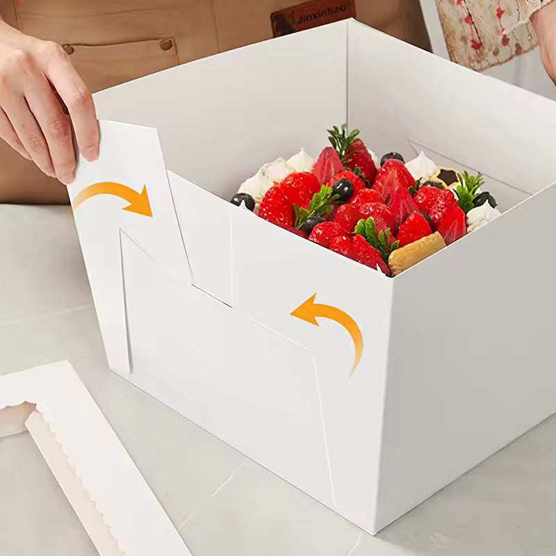 QuickaBox - 10"x10"x8" Tall Cake Paper Box with Board