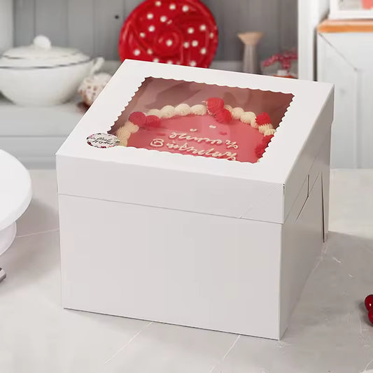 QuickaBox - 10"x10"x8" Tall Cake Paper Box with Board