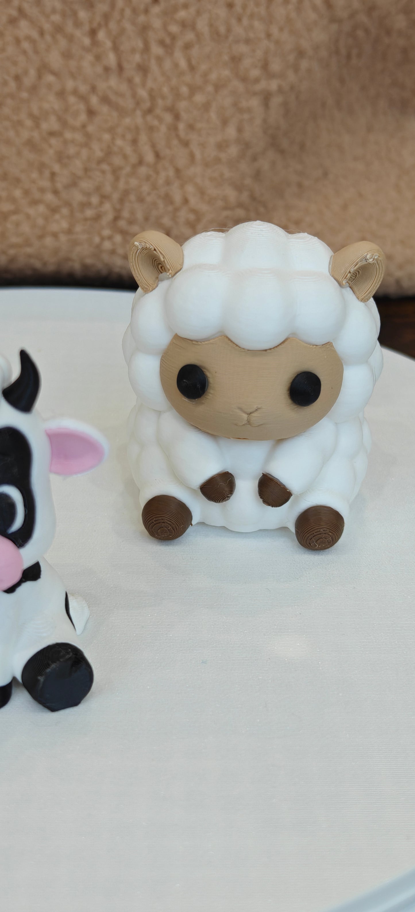 3D Printed Farm Animal Cake Toppers Set – Cow, Sheep & Chicken (2")