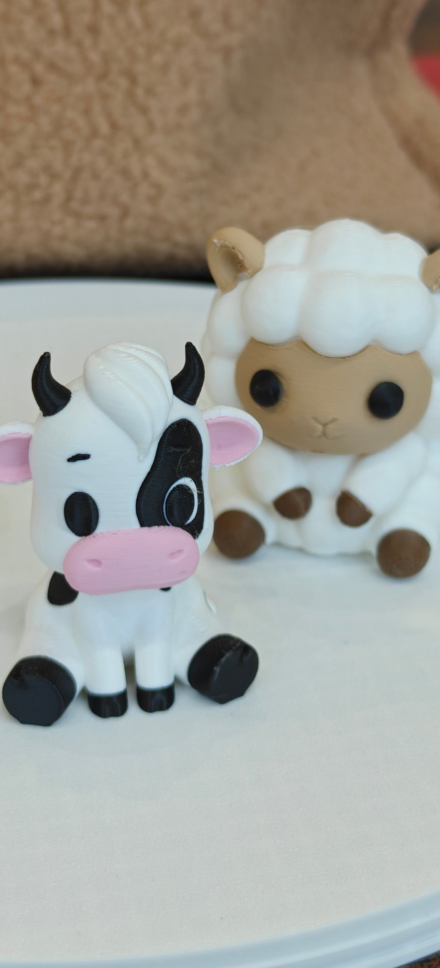 3D Printed Farm Animal Cake Toppers Set – Cow, Sheep & Chicken (2")