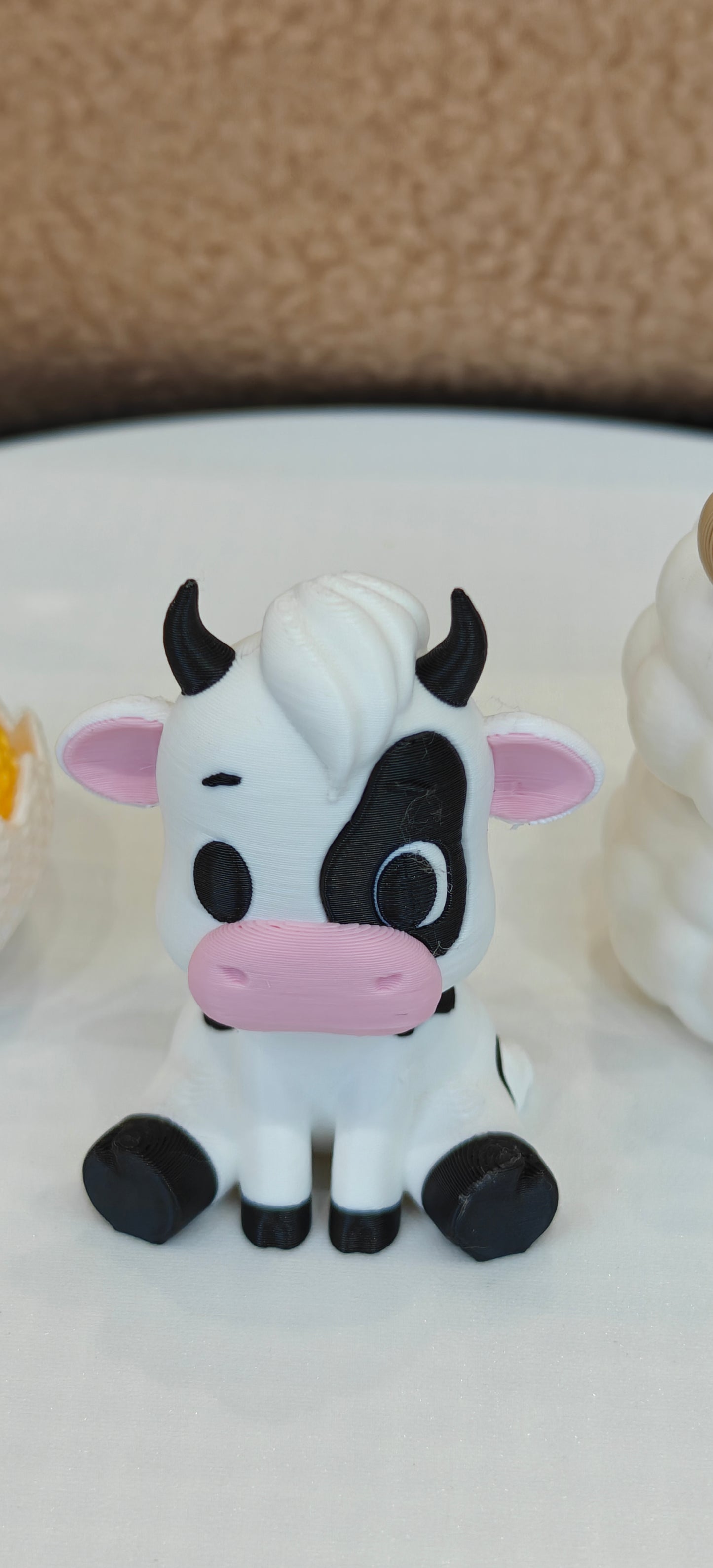 3D Printed Farm Animal Cake Toppers Set – Cow, Sheep & Chicken (2")