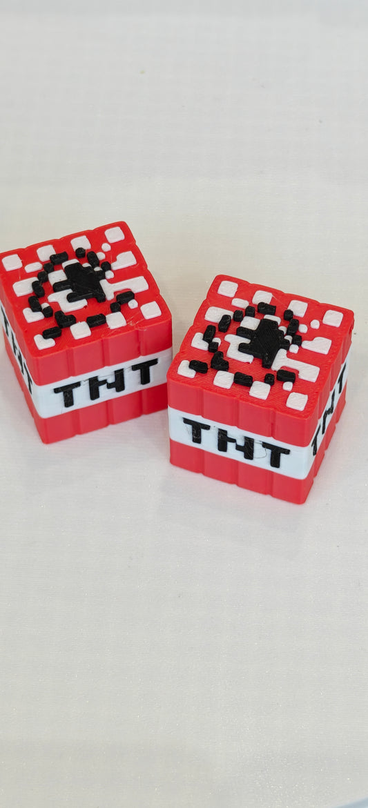 Minecraft TNT Rubik's Cube Cake Topper – 3D Printed (2" x 2")