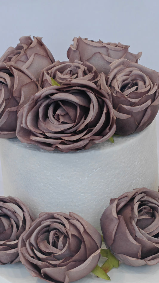 Dark Faux Rose Bunch (Pack of 10)