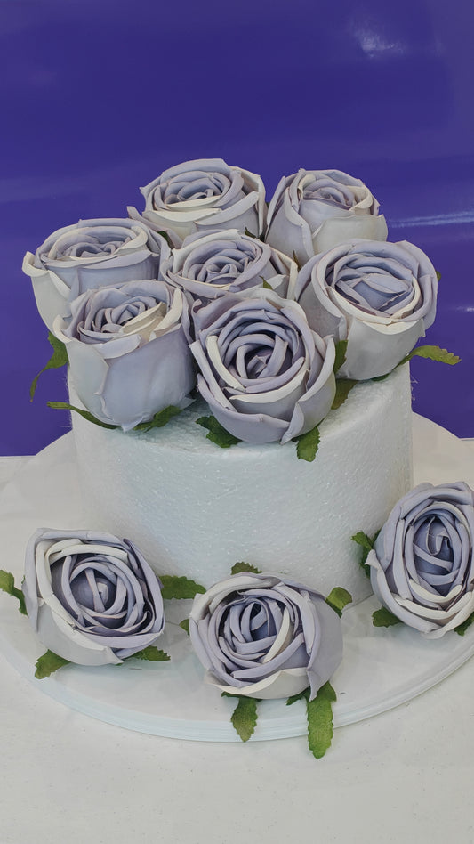 Lavender Faux Rose Bunch (Pack of 10)