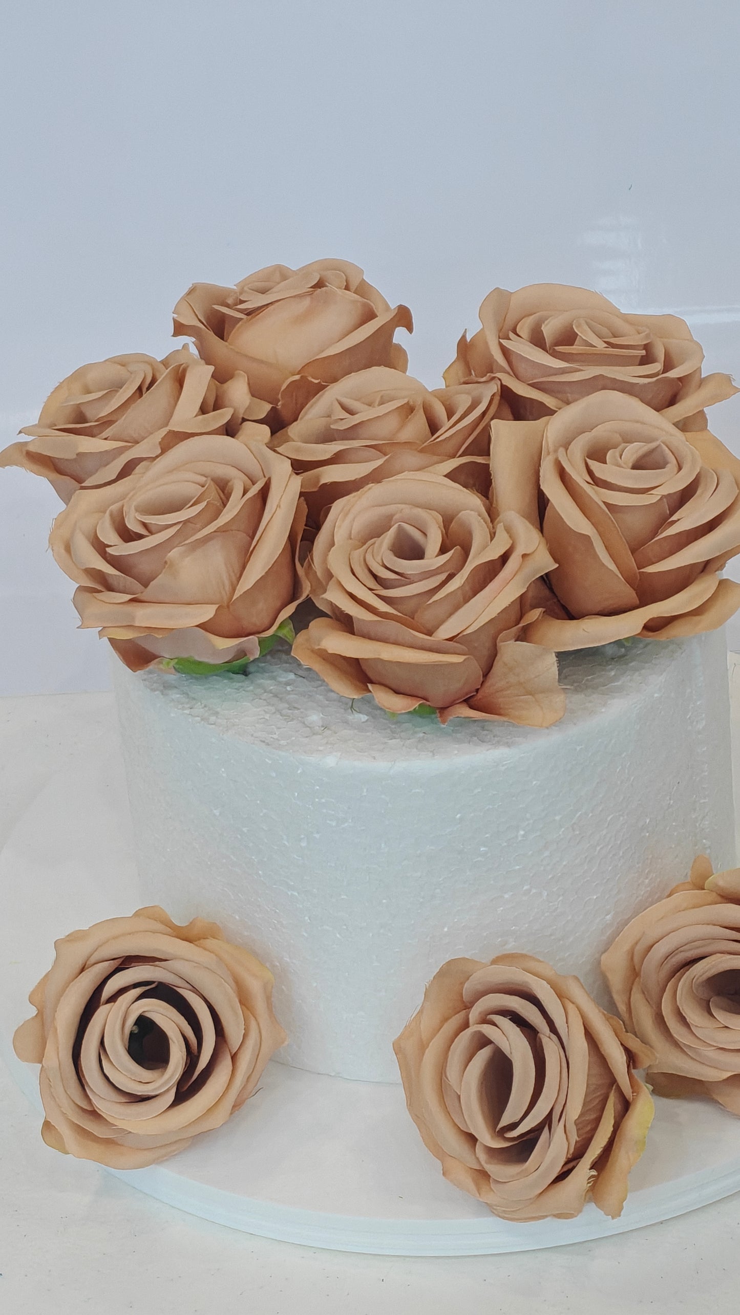 Brown Faux Rose Bunch (Pack of 10)