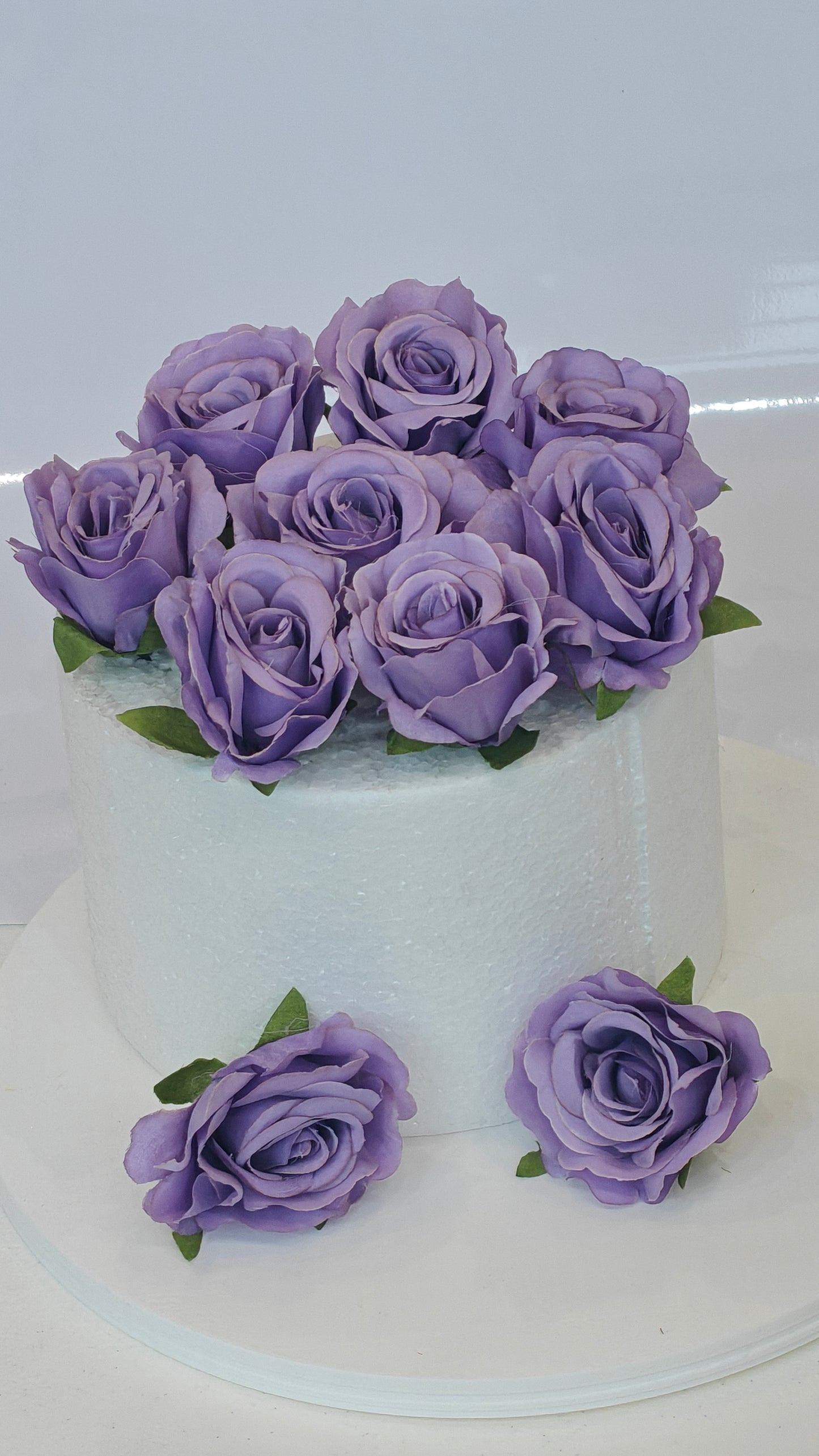 Purple Faux Rose Bunch (Pack of 10)