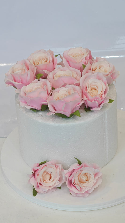 Shaded Pink Faux Rose Bunch (Pack of 10)