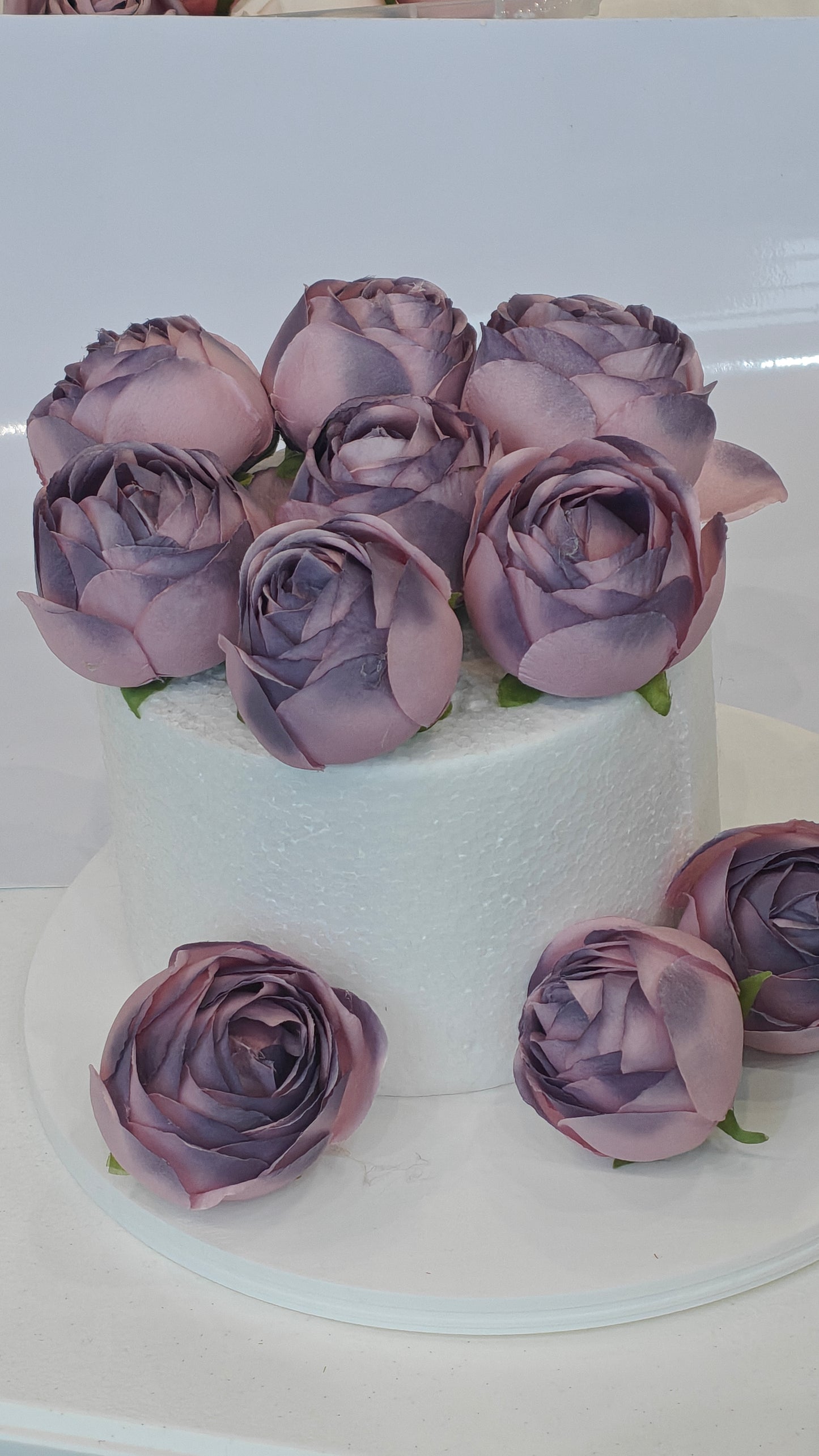 Shaded Violet Faux Rose Bunch (Pack of 10)
