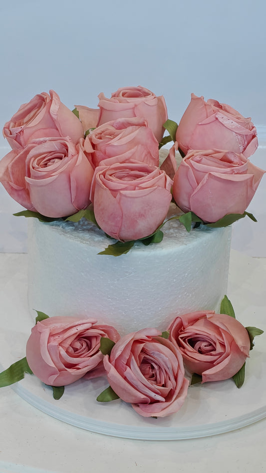Blush Pink Cabbage Roses (Pack of 10)